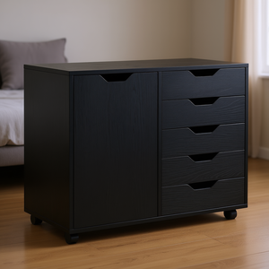 Db Halifax - Mueble de Almacenamiento Ancho con 5 Cajones, 80x68x38cm, Moderno Mueble Organizador para el Hogar con Ruedas para Dormitorio - Product Image 2
