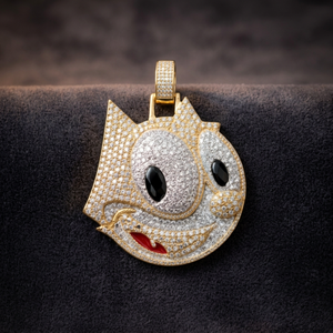Pendentif personnalisé en moissanite motif visage de chat, en argent 925, style hip-hop glacé, bijou de fête scintillant par Luxira Jewels - Product Image 4