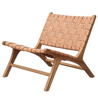 Nouvelle Arrivée Chaise de Salle à Manger Minimaliste en Bois Massif avec Dossier en Cuir de Selle, Mobilier de Maison Rafraîchissant