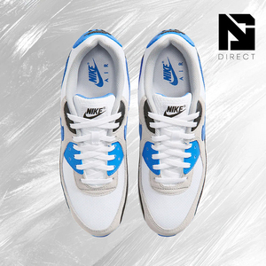 Air Max 90 Nike 'White Blue Crystal' Synthetic Lace-Up Running Shoes Daily Wear Stylish Men's Walking Sneakers - Product Image 3