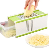 Hoge Kwaliteit 5 In 1 Multifunctionele Groentesnijder Handleiding Dicer Julienne Spiraal Chopper Voor Fruit Ui Aardappel