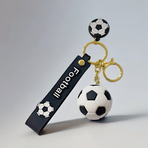 Soft Rubber Football Soccer Ball Keychain Cartoon <b>Cute</b> Doll <b>Keyring</b> Backpack Couple Bag Ornament Key Chain Accessories Kids Gift - Product Image 3