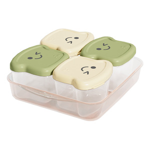 Contenedor de comida para bebés con forma de manzana, paquete de 4, almacenamiento de plástico sin BPA para bebés de 0 a 12 meses - Product Image 1