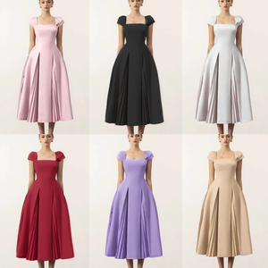 Phụ Nữ Ăn Mặc Thời Trang xếp li Ăn Mặc Giản Dị Sexy Trang Phục Chính Thức Mới Thanh Lịch Buổi Tối Đêm Gown Phụ Nữ OEM ODM Quần Áo - Product Image 3