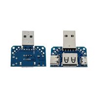 Adaptador OKY3447-9 Mini USB Macho Hembra Tipo-C de 4 Pines y 2.54mm, Conector Recto para PCB, para Reparación de Cables de Datos y Prototipos