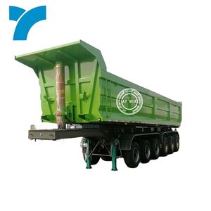 Semi-remorque à benne basculante de 80 tonnes, 6 essieux, en forme de U, pour le <span class=keywords><strong>transport</strong></span> de sable et de pierres, pour les travaux agricoles - Product Image 1