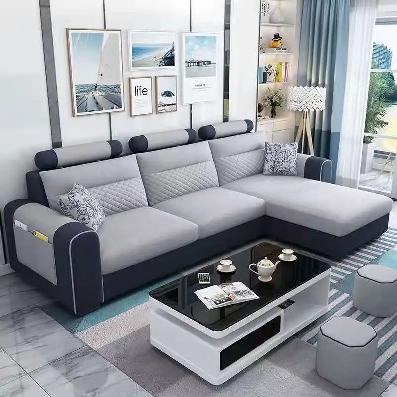 Good Selling Corner Sofa Leather Sets For Living Room Modern China Modern American Adjustable White Modern Sectional Sofa