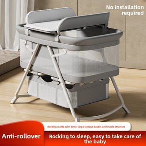 Fortus BJJ-001A Lit Bébé Multifonctionnel Portable Anti-Reflux en Métal, Grande Couchette Co-Sleeping Mobile et Pliable - Product Image 2