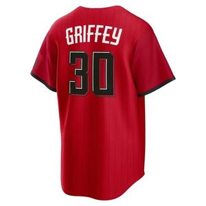 Camiseta <span class=keywords><strong>de</strong></span> Béisbol City Connect 2026 Cosida en Rojo # 44 <span class=keywords><strong>DE</strong></span> LR Cruz # 30Griffey # 27STEWRRT # 9 Matt McLain con logotipo en stock - Product Image 2