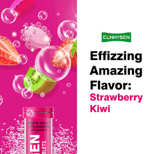 Compra OEM a granel tabletas efervescentes de colágeno de alta calidad colágeno y vitamina E sabor a fresa y kiwi soporte para el cabello, la piel y las uñas - Product Image 4