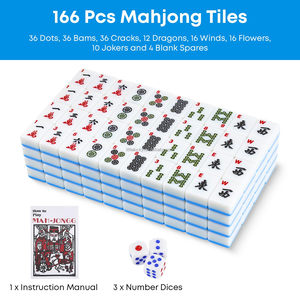 Tuiles de Mahjong américaines personnalisées, de haute qualité et bon marché, 30 mm, 166 pièces, ensemble de Mahjong pour le divertissement - Product Image 3