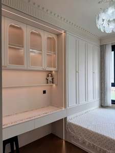 Ensemble de chambre à coucher en bois complet, luxe, cadre en bois, rangement à domicile, mobilier de chambre à coucher moderne et simple - Product Image 2