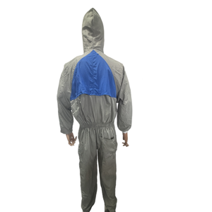 Combinaison d'atelier de peinture en polyester réutilisable avec évent arrière respirant et genouillères combinaison de peinture lavable gris - Product Image 1