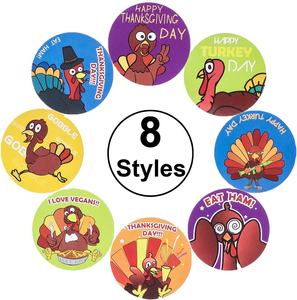 Divertente grazie per dare <span class=keywords><strong>adesivi</strong></span> assortimento turchia Design <span class=keywords><strong>adesivi</strong></span> in rotolo per feste bomboniere forniture rotolo adesivo personalizzato - Product Image 2