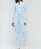 Ensemble de sport 6 pièces 2026 pour yoga et fitness, séchage rapide, respirant, avec soutien-gorge de yoga dos nu, leggings taille haute et logo imprimé sans couture sur le devant