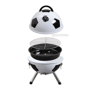Barbecue en forme <span class=keywords><strong>de</strong></span> ballon <span class=keywords><strong>de</strong></span> football <span class=keywords><strong>de</strong></span> 12 pouces, charbon <span class=keywords><strong>de</strong></span> bois, barbecue américain avec roues pour le camping - Product Image 4