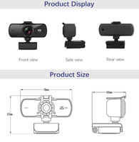 Kamera Webcam 2K Oem/Odm, Kamera Web 1080P 2K 4K Usb Full Hd PC Komputer dengan Mikrofon