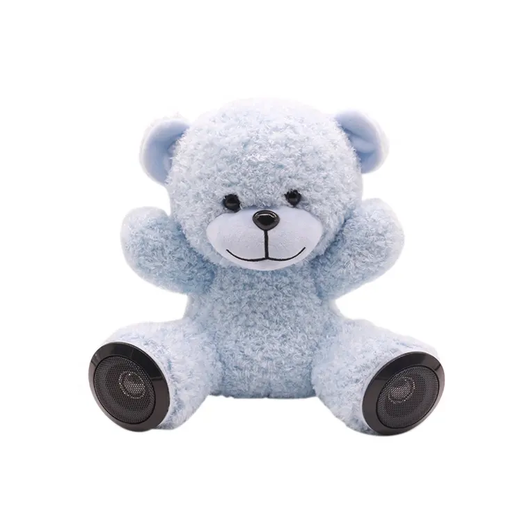 कस्टम peluche संगीत पशु टेडी भालू खिलौना शराबी आलीशान भालू के साथ ब्लू टूथ स्पीकर
