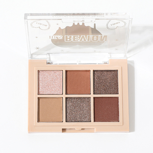 Palette Ombretti Mini all'Ingrosso, 6 Colori Finitura Satinata, Custodia Trasparente, Ombretti Glitter Rosa e Bianchi di Alta Qualità per Carnagioni Chiare, Medie e Scure - Product Image 5