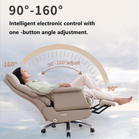 Fauteuil de Direction Ergonomique Intelligent avec Massage Électrique, Chargement USB, Support Lombaire, en Cuir Véritable pour Bureau à Domicile