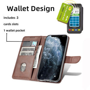 Funda de teléfono móvil de lujo <span class=keywords><strong>para</strong></span> hombres de negocios marrón <span class=keywords><strong>para</strong></span> Samsung A13 4G A15 S23 S24 funda trasera de cuero con tapa con cerrojo - Product Image 5