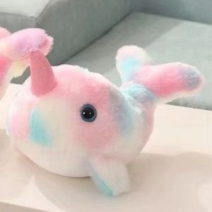 Peluche Unicorno e Delfino con Sfumature Arcobaleno, Bambola Balena Colorata, Regalo di Compleanno per Bambini - Product Image 3