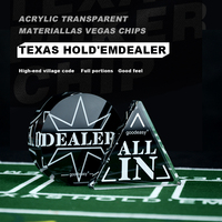 Distributeur de boutons de poker, accessoires de poker tout en noir et double face, fournitures de jeux