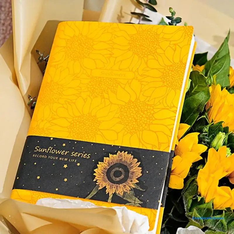 Schul bürobedarf Sonnenblume A5 Leder Notizbuch Zeitplan Buch Tagebuch Wöchentlicher Journal planer
