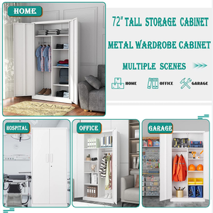 Best Selling Double Door Metal <b>Cabinet</b> Modern Design File <b>Storage</b> Steel Cupboard Factory Direct Adjustble 2 Bedroom Application - Product Image 3