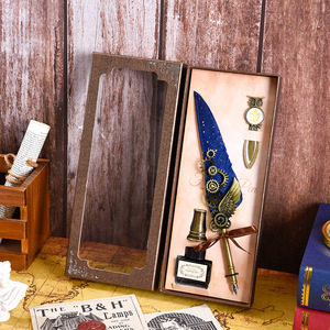 Pluma de Tinta Negra Vintage para <span class=keywords><strong>Regalo</strong></span> de <span class=keywords><strong>Boda</strong></span>, Pluma de Firma, Accesorios de Oficina y Escuela, Pluma de Tinta con Punta de Pluma y Bolígrafo - Product Image 6