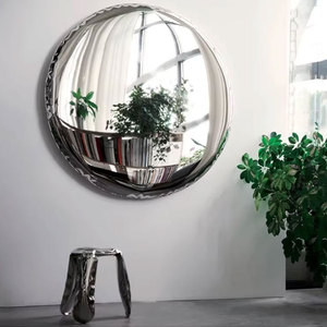 Decorazione da <span class=keywords><strong>Parete</strong></span> Moderna per Soggiorno, Scultura Rotonda in Acciaio Inossidabile con Superficie <span class=keywords><strong>a</strong></span> Specchio Argento Lucido - Product Image 2