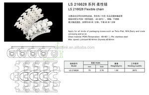 Sistema de Transporte de Cajas de Lácteos con Cadena Flexible Automática de PVC de Grado Industrial de Alta Calidad Usado <span class=keywords><strong>PL</strong></span> 216628 para Restaurantes - Product Image 4