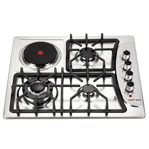 Advanced Technology Modern Novel Design 4 Burner Ss Stainless Steel Gas And Electric Hob