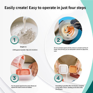 วัสดุหล่อโพลียูรีเทนแบบน้ำ Eco-Resin สำหรับงาน DIY ชุดเรซิ่น Jesmonite OSBORN แบบผงและของเหลวสองส่วน น้ำหนัก 1.3 กก. - Product Image 5