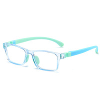 Acceptation de la personnalisation ODM/OEM, nouvelles lunettes anti-lumière bleue pour enfants, montures rectangulaires solides et élégantes en silicone, légères
