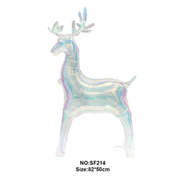 Ballons en feuille de Noël en forme d'élké irisé au laser - Auto-scellants 93x56cm Colorés pour la fête des mères et les décorations de Pâques
