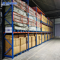 Étagère de stockage robuste en acier réglable pour charges lourdes, idéale pour entrepôts de palettes et de matières premières en usine