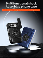 Coques de téléphone portable de style fenêtre pour iPhone Duo 18 Fold 2026 avec protection d'appareil photo, anneau magnétique et béquille intégrée