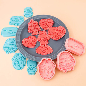 Ins mariage série plastique 3D dessin animé mariée et le marié cadre <span class=keywords><strong>photo</strong></span> imprimé Biscuit moule écologique <span class=keywords><strong>emporte</strong></span>-pièces - Product Image 2