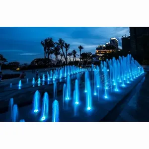 Fontes subterrâneas populares para deck seco, fonte de iluminação LED para dançar música e piso de mármore