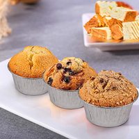 Récipient pour aliments à emporter de 80ml Mini boîtes à tarte en papier d'aluminium Tasse à tarte aux œufs en aluminium Boîte en papier d'aluminium Plateau Tasse de cuisson jetable de qualité alimentaire