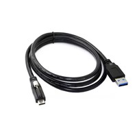 Câble USB 3.0 Type A mâle vers Type-C mâle avec vis de verrouillage, 5 Gbps, haute vitesse, câble de données et d'alimentation industriel