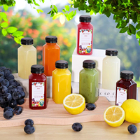 Hot Selling 10 Oz Drank Plastic Verpakking Rechthoek Vloeibare Fruit Melk Water Heldere Sap Flessen Met Schroefdop Deksels