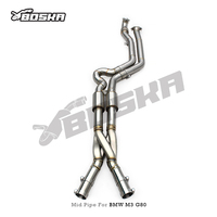 Tuyau intermédiaire à longueur égale en Z pour BMW M2/M3/M4 G80/G82/G87/G8X 3.0T 2021-2024 Boska, échappement en acier inoxydable 1,5 mm d'épaisseur, garantie