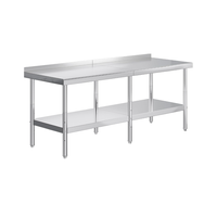 Table de travail commerciale en acier inoxydable à 2 niveaux, table de laboratoire pour restaurant et atelier