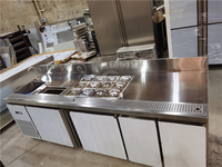 Comptoir d'armoire de barre de thé de bulle de café avec l'évier/usine en acier inoxydable faite sur commande de station de travail de cocktail de gloire de Restaurant