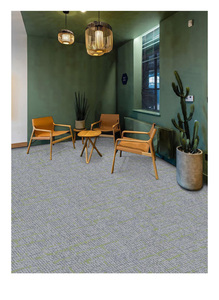 Dalles <span class=keywords><strong>de</strong></span> moquette rayées à boucles 50x50CM style moderne, durables, antidérapantes, à poils moyens, avec support en <span class=keywords><strong>PVC</strong></span>, pour bureaux commerciaux, en polyester - Product Image 4