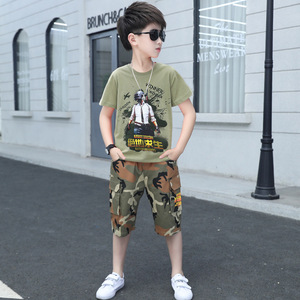 Nueva camiseta verde oliva con estampado de Playerunknown's Battlegrounds, pantalones de camuflaje, conjunto de trajes de 2 piezas para niños, chándal - Product Image 2