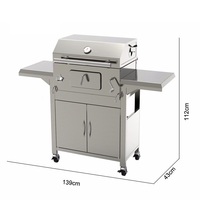 Barbecue au charbon de bois en acier inoxydable 304 pour extérieur, jardin, patio, restaurant commercial et traiteur, avec fumoir à cheminée