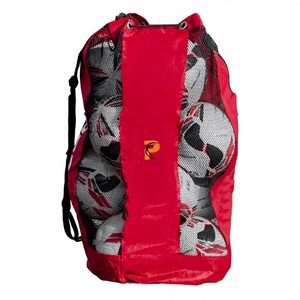 Prime Bags Large Capacity Mesh Sports <b>Ball</b> Bag Drawstring Black Red Travel Backpack Basketball Football Volleyball Soccer - Product Image 1